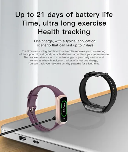 Vista 8 de Keep Health Fitness Trackers para mujeres y hombres Amoled Step Counter Slim Thin 25 modos deportivos con monitor de presión arterial de frecuencia