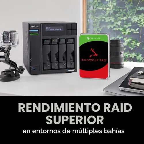 Vista 5 de Seagate IronWolf Pro, 12 TB, Enterprise NAS HDD interno - CMR 3.5 pulgadas, SATA 6 Gb/s, 7.200 RPM, caché de 256 MB para almacenamiento conectado a