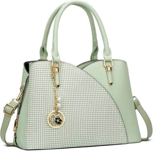 Vista 9 de KKXIU Monederos y bolsos de mano con triple compartimento para mujer, bolso de mano con asa superior