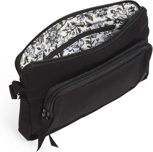 Vista 4 de Vera Bradley - Bolsa cruzada de algodón Little Hipster para mujer, con protección con interferencia de radiofrecuencia