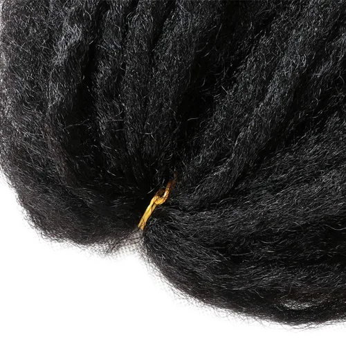 Vista 5 de 1 paquete de 18 pulgadas Marley trenzado de cabello trenzado Marley Twist Braids Hair Long Afro Kinky Marley para Butterfly Locs Crochet Hair (1B#)