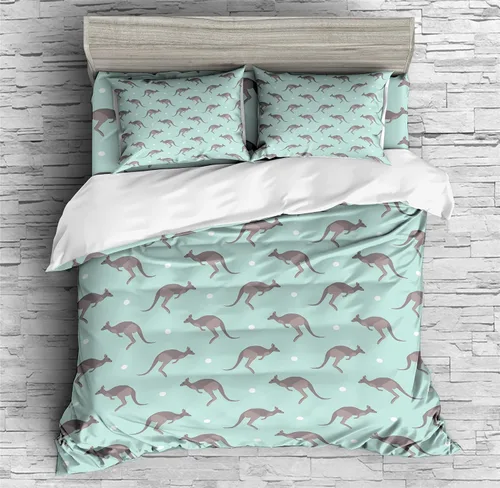 Vista 2 de REALIN Kangaroo Animals Bedding Kangaroo Australia Print Duvet Cover Set Girl Boy Kids Bed Sets 2/3/4PCS Quilt Covers/Sheets/Pillow
