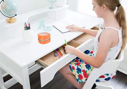 Vista 5 de Aspirador de escritorio ODISTAR, mini barredora de polvo de mesa, ahorradora de energía, alta resistencia hasta 400 minutos, diseño inalámbrico