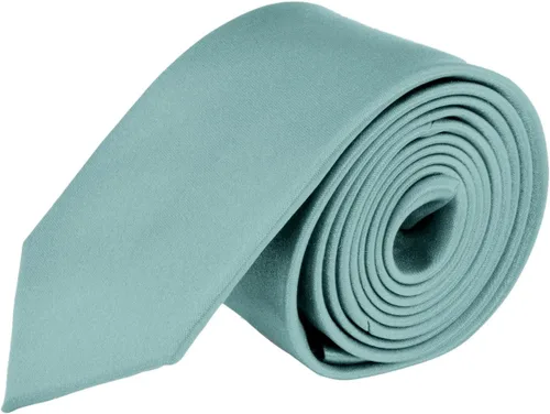 Vista 18 de Moda Di Raza Corbata de poliéster con acabado satinado angosta para hombres Verde Aqua