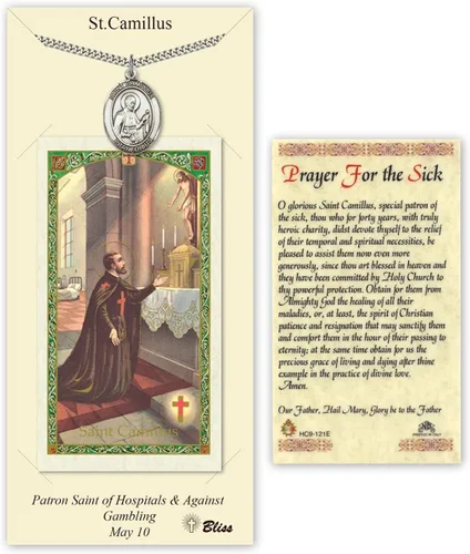 Vista 17 de Medalla de peltre Nuestra Señora de la Consolación con tarjeta de oración santa laminada