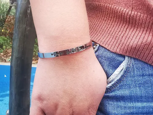 Vista 4 de Veeshy Pulseras de puño de mamá osa con cachorros para mujeres