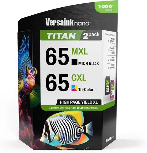 Vista 9 de Cartucho de tinta Nano 65 CXL Titan Tri-Color de 65 y 65 XL, funciona con Deskjet 3700 Series, Serie 2600, Serie Envy 5000