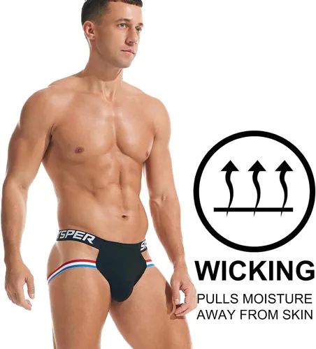 Vista 101 de SKYSPER Jock Strap Athletic Supporter para hombres Sexy Jockstrap Ropa interior masculina