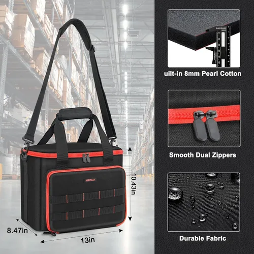 Vista 2 de Bolsa de herramientas compatible con sierra circular Milwaukee M18 2630-20, DEWALT 20V MAX DCS391B/DCS565B, caja de sierra circular