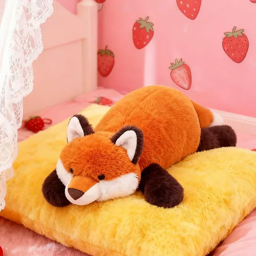Vista 3 de ARELUX Animales de peluche de zorro rojo suave de 18 pulgadas: almohada de cuerpo de zorro de peluche linda y acogedora, juguetes de animales