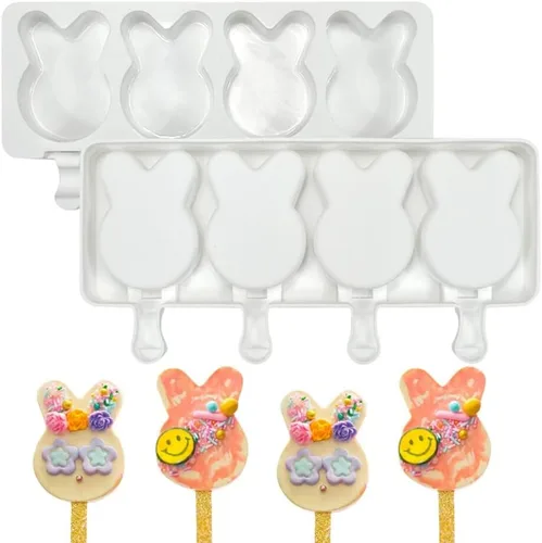 Vista 19 de Molde de silicona para paletas – Máquina de helados suave y lisa (2 piezas, blanco)