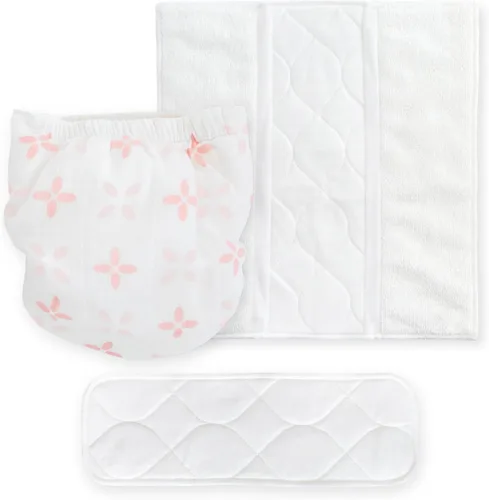 Vista 10 de SmartNappy - Muselina de algodón de Amazing Baby, funda híbrida para pañales de tela NextGen + 1 inserto reutilizable bi-fold + 1 refuerzo Mini