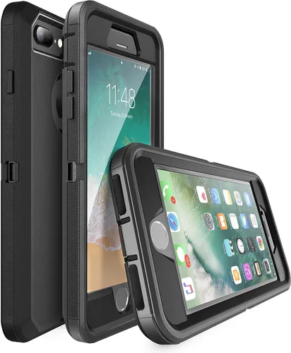 Vista 2 de MXX Funda resistente para iPhone 8 con protector de pantalla [sin clip para cinturón] [3 en 1 capas de protección] cubierta de protección de goma