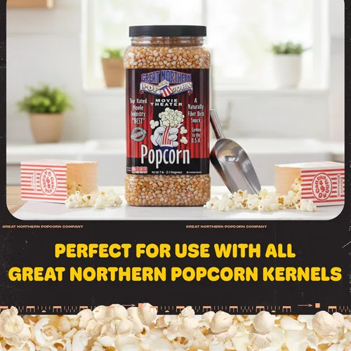 Vista 7 de Great Northern Popcorn Popper - Máquina de palomitas de maíz a la antigua con mango extendido - Equipo de campamento (negro)