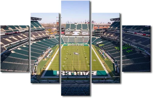 Vista 49 de TUMOVO Allegiant Stadium Arte de Lienzo para Pared de Sala de Estar Equipo de Fútbol Americano Pintura Moderna Nevada Las Vegas Cuadro Deportivo