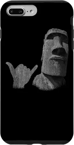Vista 12 de Funny Easter Island Rapa NUI Moai Statue Surfer Shaka Sign Case for iPhone 16