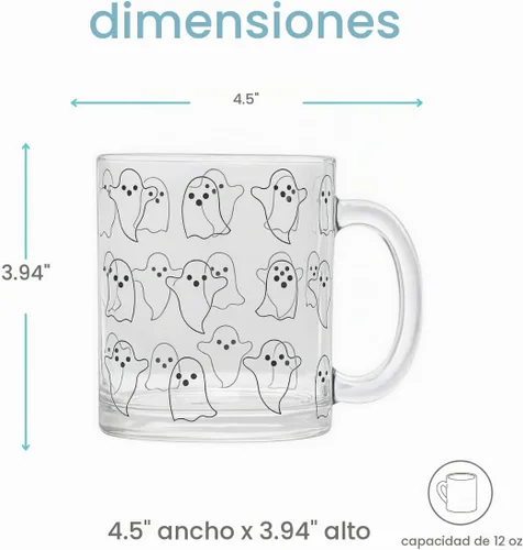 Vista 5 de Pearhead Taza de café de cristal fantasma Taza fantasma de cristal
