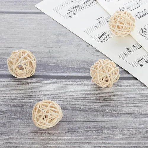 Vista 8 de DECHOUS 30 bolas pequeñas de ratán, bolas decorativas para centros de mesa, rellenos de cuencos de mimbre de 1.18 pulgadas, accesorios