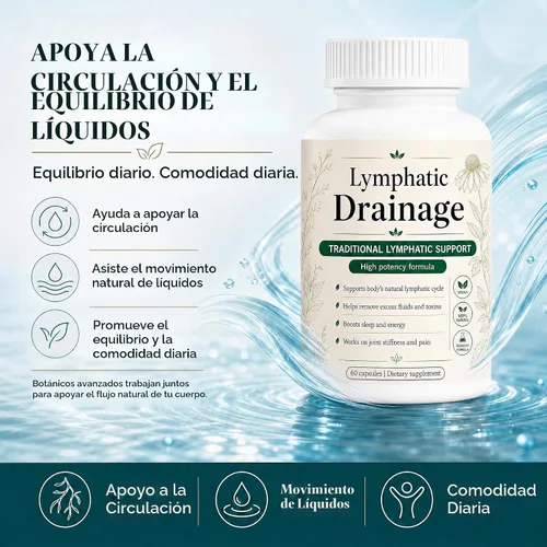Vista 5 de Kavifo Cápsulas de drenaje linfático, suplementos herbales naturales con extracto de diente de león, bardana, algas y equinácea, apoya la reducción