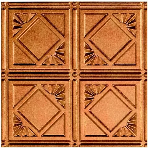 Vista 17 de FASÄDE Panel de techo decorativo de vinilo decorativo de estilo tradicional / patrón 4 de 2 x 4 pies en bronce bermudas (paquete de 5)