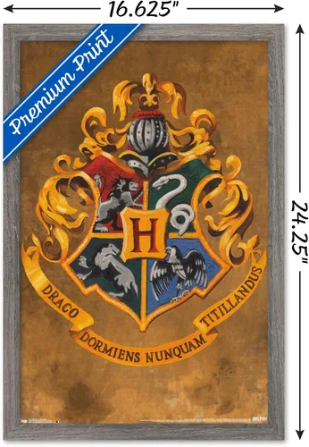Vista 3 de Trends International Wizarding World: Harry Potter-Hogwarts, póster de pared con cresta de 14.725 x 22.375 pulgadas, versión enmarcada de madera