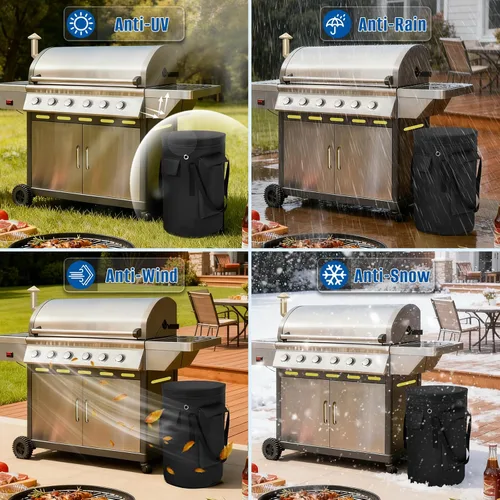 Vista 6 de SIRUITON Bolsa de tanque de gas propano para cilindro de tanque estándar de 20 libras, funda de tanque de propano Oxford 600D resistente, 1