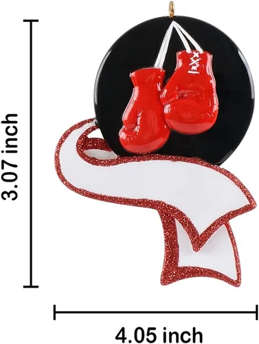 Vista 5 de Guantes de boxeo, adorno de Navidad, adorno de boxeo personalizado para decoración del árbol de Navidad, guante de boxeo rojo, regalo de recuerdo