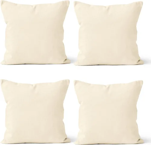 Vista 57 de Encasa XO Juego de 2 fundas de almohada de 12 x 12 pulgadas, color beige, sin rellenos, fundas de almohada de algodón para sala de estar, cama