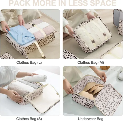 Vista 3 de Cubos de embalaje para maletas, cubos de embalaje con bolsa de zapatos, bolsa de cosméticos, bolsa de ropa, bolsas de accesorios, cubos de embalaje
