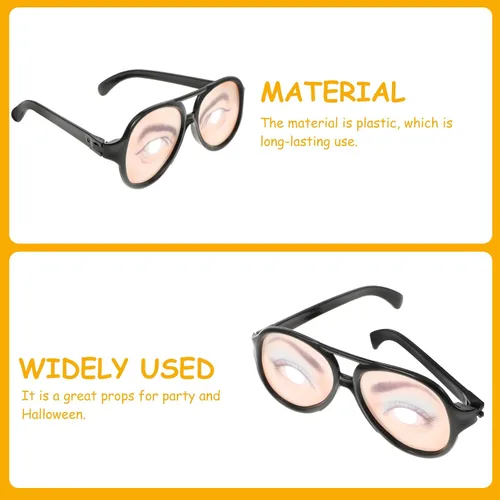 Vista 6 de TOYANDONA 6pcs Funny Joke Glasses Prank Disguise Eyeglass for Halloween Party Fancy Dress Photo Props