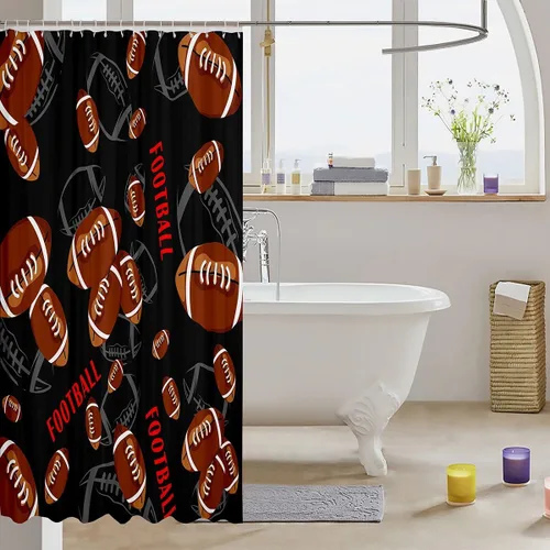 Vista 78 de Decorative White Baseball Shower Curtain Waterproof Polyester Fabric,Red Baseball Bat Bath Curtain Home Bathroom Decor Hanging Curtain with Hooks 72