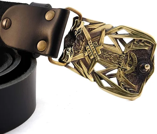 Vista 5 de Hebilla de cinturón Martillo de Thor, hebilla de cinturón sólido nórdico antiguo escandinavo Mjolnir, hebilla de cinturón de arma de dios