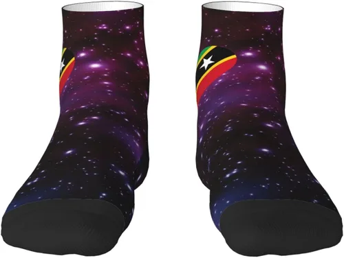 Vista 2 de GDJF Love Saint Kitts And Nevis Flag Heart Ankle Socks Winter Low Cut Sports Warm Breathable Comfort Casual Socks For Mens And Womens