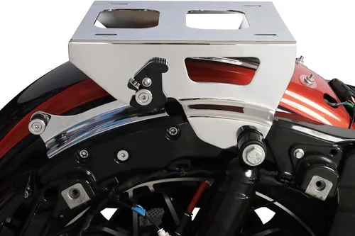 Vista 6 de TCT-MOTORPARTS Paquete de viaje picado, maletero, almohadilla de respaldo, estante de montaje individual negro para modelos Harley Touring Road King