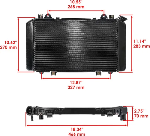 Vista 2 de Caltric Radiador delantero con sensor compatible con Kawasaki KAF950 Mule 3010 Diesel 4X4 2003 2004 2005 2006 2007