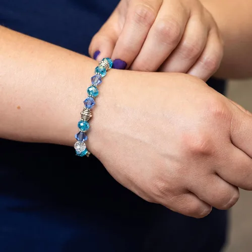 Vista 20 de Pulsera elástica de alerta médica, pulsera de identificación médica de repuesto intercambiable, etiqueta de identificación no incluida, cristales