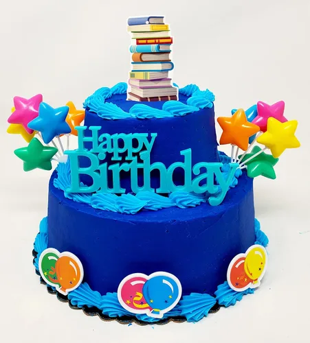 Vista 5 de Bookworm Book Lover - Juego de decoración para pastel de cumpleaños (diseño único)