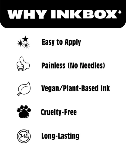 Vista 5 de Inkbox Tatuajes temporales, tatuaje semipermanente, un tatuaje de alta calidad, fácil de larga duración, resistente al agua con tinta For Now – Dura