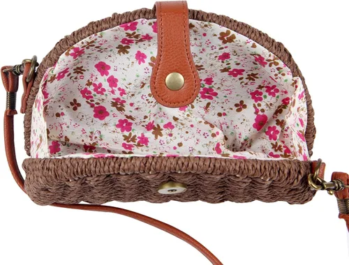 Vista 4 de KUANG! Bolso cruzado de paja para mujer, bolso de hombro y mensajero, bolso de paja para playa para mujer