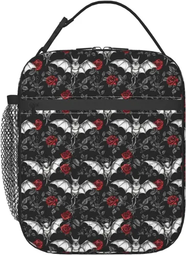 Vista 16 de Lonchera con diseño de margaritas para mujeres, niños, niñas y hombres, lonchera aislada, bolsa de almuerzo para adultos, bolsa de almuerzo