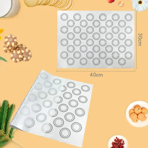 Vista 8 de Antiadherente de silicona para hornear Mat Sheet Pastelería Herramientas Rolling Masa Macaron Mats Hornear Pan Protectores