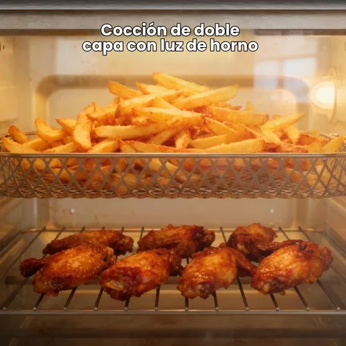 Vista 5 de Kismile Combo de horno tostador y freidora de aire 25QT, 12 en 1, acero Negro