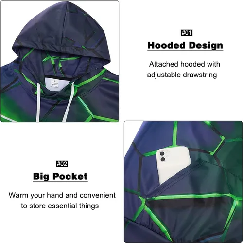 Vista 2 de Goodstoworld - Sudadera con capucha unisex con estampado gráfico 3D y bolsillos, tallas S a 3XL