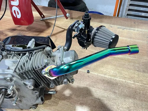 Vista 2 de Tubo de Escape Principal para Go Kart Predator 196cc 212cc GX160 GX200 DuroMa* 7Hp Tillotson 212 para Go Kart Manco Yerf Dog