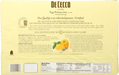 Vista 2 de De Cecco Pasta Fettuccine Fideos de huevo, 8.8 oz