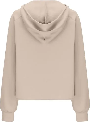Vista 5 de Ceboyel Sudadera con cremallera de un cuarto para mujer, suéteres de forro polar de gran tamaño, sudaderas recortadas con capucha para otoño, ropa