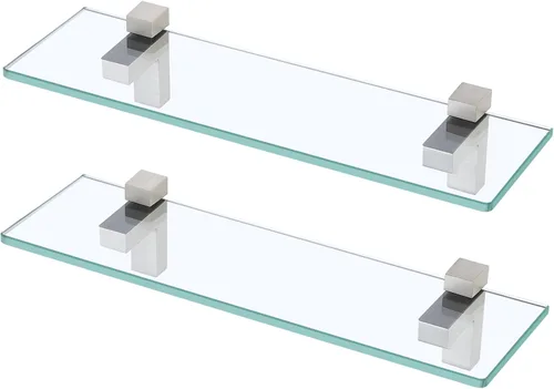 Vista 12 de KES BGS3201S40-2 - Estante de cristal de pared para baño, estante de 16 pulgadas montado en la pared, acabado de níquel cepillado, BGS3201S40-2