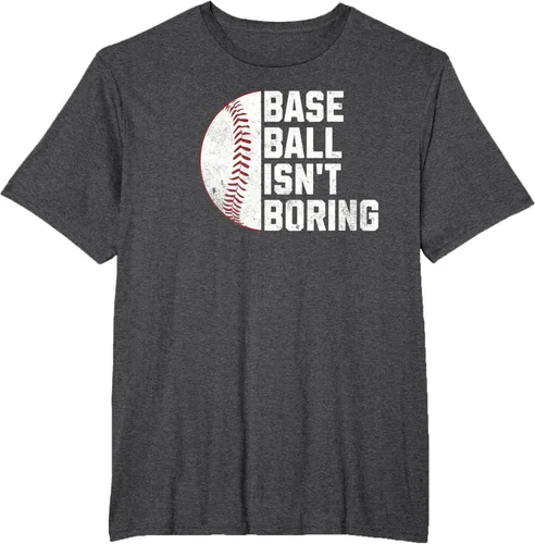Vista 22 de Camiseta Baseball Isn't Boring, Negro