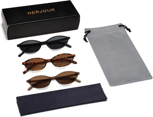 Vista 5 de Gafas de sol retro ovaladas de ojo de gato para mujer, Y2k, gafas de sol estrechas de moda, gafas de sol de diseñador AR82253