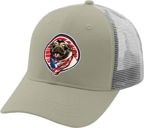 Vista 2 de Sombreros Pug Dog Dad Hat para hombres, divertidas gorras de béisbol ajustables